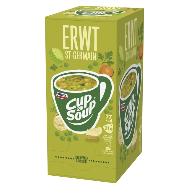 Een Cup-a-Soup Unox erwtensoep 21x175ml koop je bij Hoekmankantoorartikelen.nl