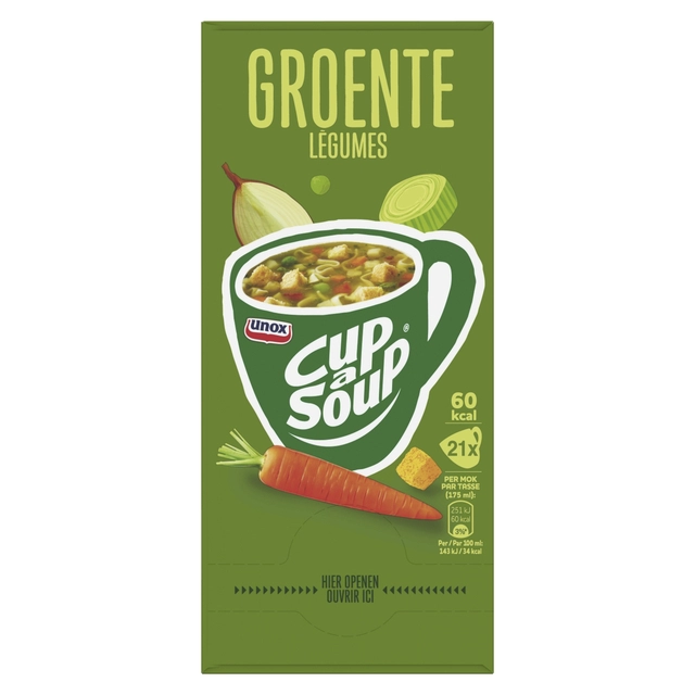 Een Cup-a-Soup Unox groente 21x175ml koop je bij Hoekmankantoorartikelen.nl