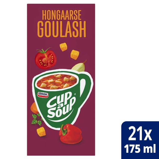 Een Cup-a-Soup Unox Hongaarse goulash 21x175ml koop je bij Hoekmankantoorartikelen.nl