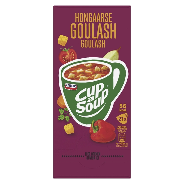 Een Cup-a-Soup Unox Hongaarse goulash 21x175ml koop je bij Hoekmankantoorartikelen.nl