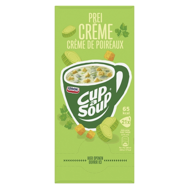 Een Cup-a-Soup Unox prei-crème 21x175ml koop je bij Hoekmankantoorartikelen.nl