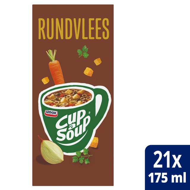 Een Cup-a-Soup Unox rundvlees 21x175ml koop je bij Hoekmankantoorartikelen.nl