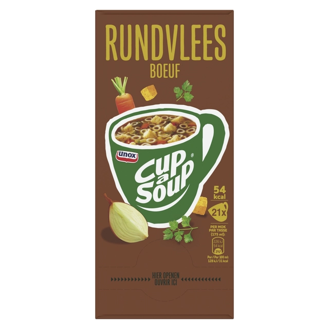 Een Cup-a-Soup Unox rundvlees 21x175ml koop je bij Hoekmankantoorartikelen.nl