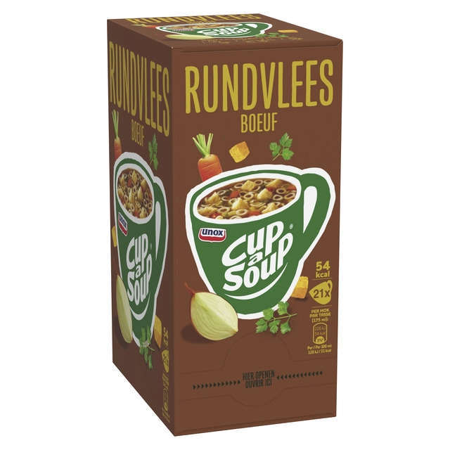 Een Cup-a-Soup Unox rundvlees 21x175ml koop je bij Hoekmankantoorartikelen.nl