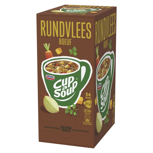 Een Cup-a-Soup Unox rundvlees 21x175ml koop je bij Hoekmankantoorartikelen.nl