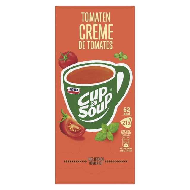 Een Cup-a-Soup Unox tomaten crème 21x175ml koop je bij Hoekmankantoorartikelen.nl