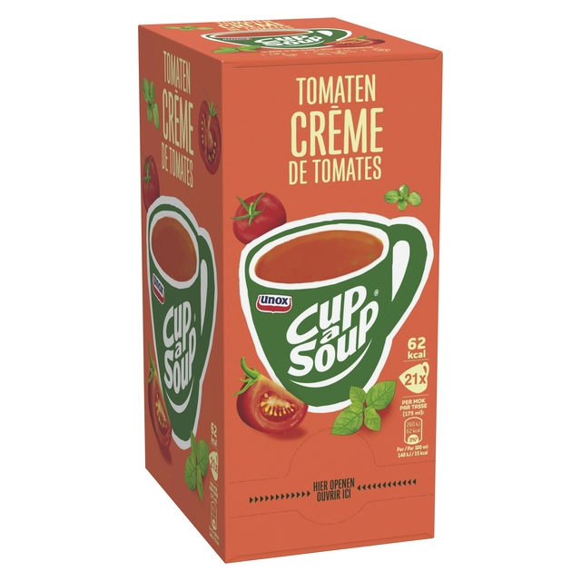 Een Cup-a-Soup Unox tomaten crème 21x175ml koop je bij Hoekmankantoorartikelen.nl