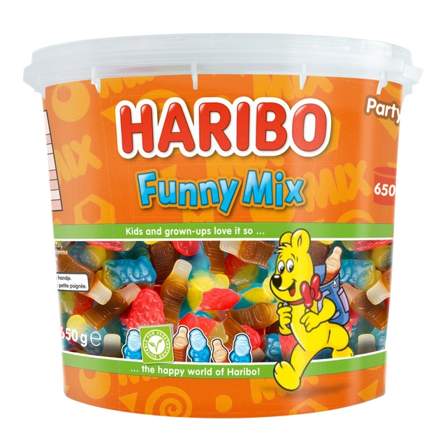 Een Haribo Funny Mix 650gram koop je bij VHK Kantoorartikelen