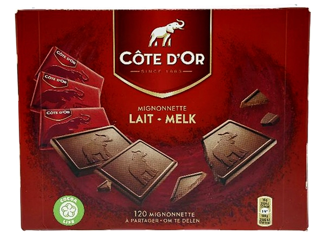 Een Chocolade Cote d'Or mignonnette melk 120x10 gram koop je bij VHK Kantoorartikelen