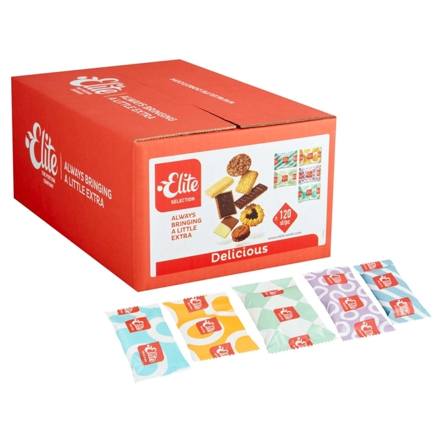 Een Koekjes Elite Selection Delicious mix 120 stuks koop je bij VHK Kantoorartikelen