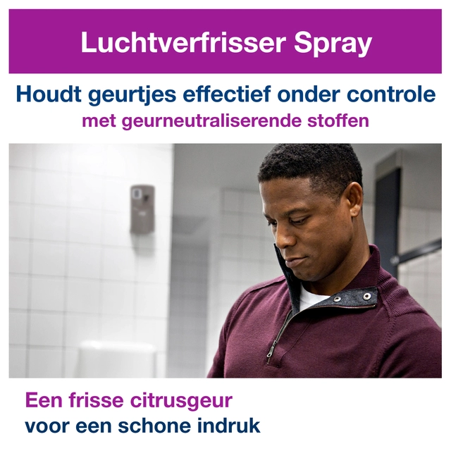 Een Luchtverfrisser Tork A1 spray met citrusgeur 75ml 236050 koop je bij VHK Kantoorartikelen