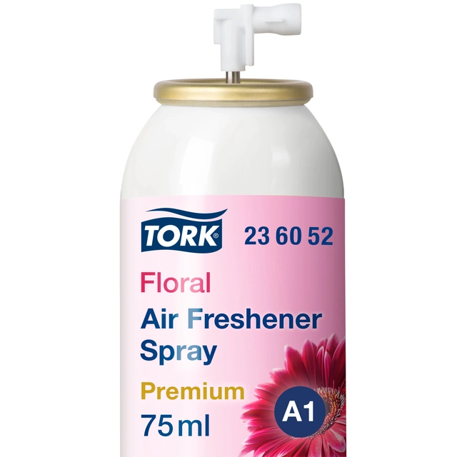 Een Luchtverfrisser Tork A1 spray met bloemengeur 75ml 236052 koop je bij VHK Kantoorartikelen