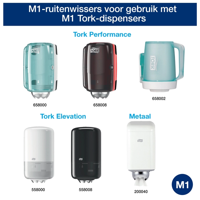 Een Poetspapier Tork Wiping mini rol M1 1 laags centerfeed wit 100130 koop je bij VHK Kantoorartikelen