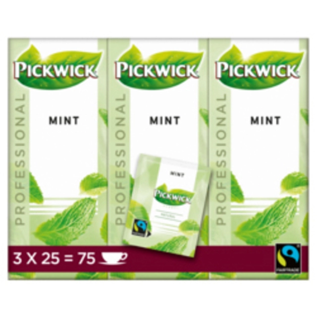 Een Thee Pickwick Fair Trade mint 25x1.5gr koop je bij VHK Kantoorartikelen