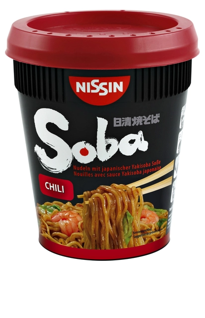 Een Noodles Nissin Soba chili cup koop je bij VHK Kantoorartikelen