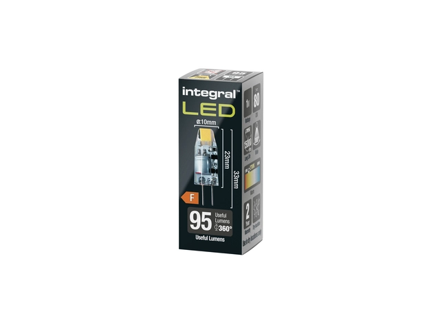 Een Ledlamp Integral GU4 2700K warm wit 1.1W 95lumen koop je bij Hoekmankantoorartikelen.nl