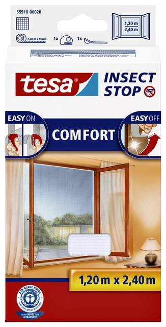 Een Insectenhor tesa® Insect Stop COMFORT buitendraaiende ramen 1,2x2,4m wit koop je bij VHK Kantoorartikelen