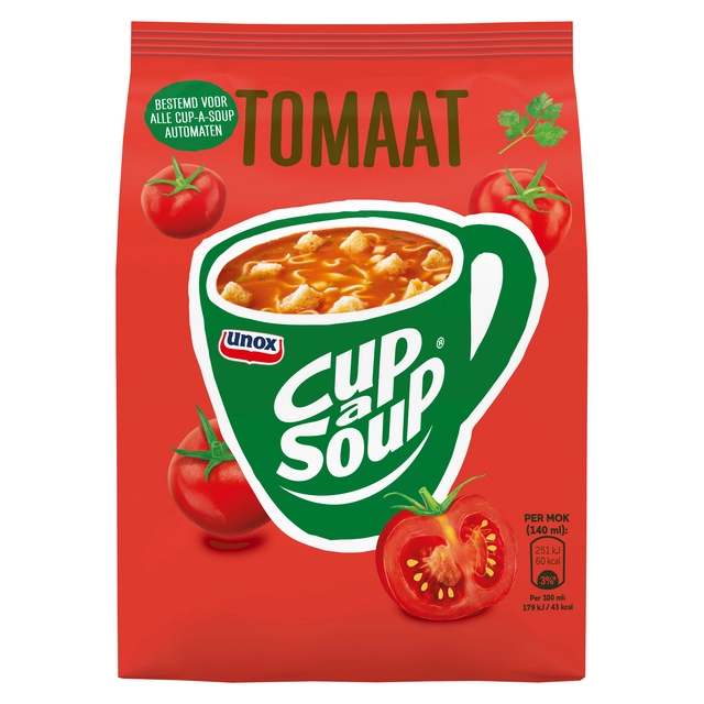 Een Cup-a-Soup Unox machinezak tomaat 140ml koop je bij Hoekmankantoorartikelen.nl