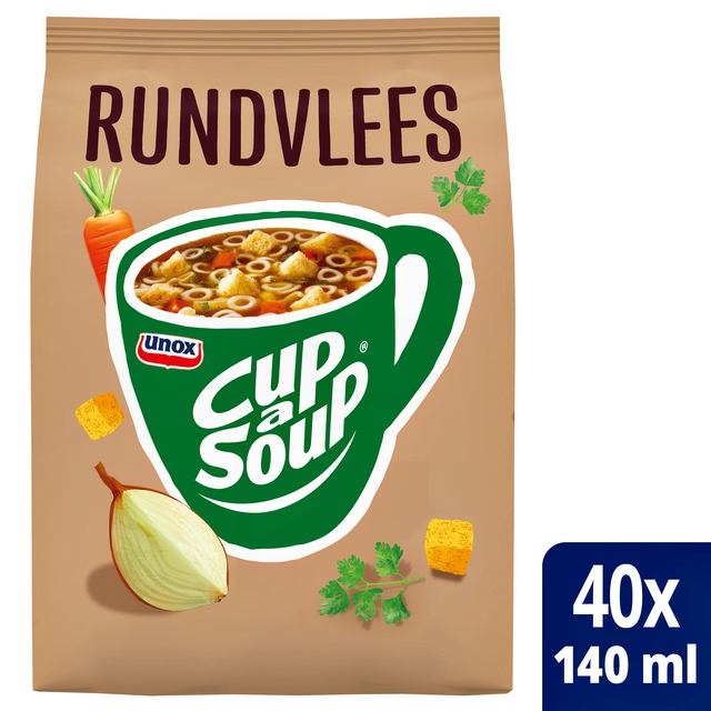 Een Cup-a-Soup Unox machinezak rundvlees 140ml koop je bij Hoekmankantoorartikelen.nl