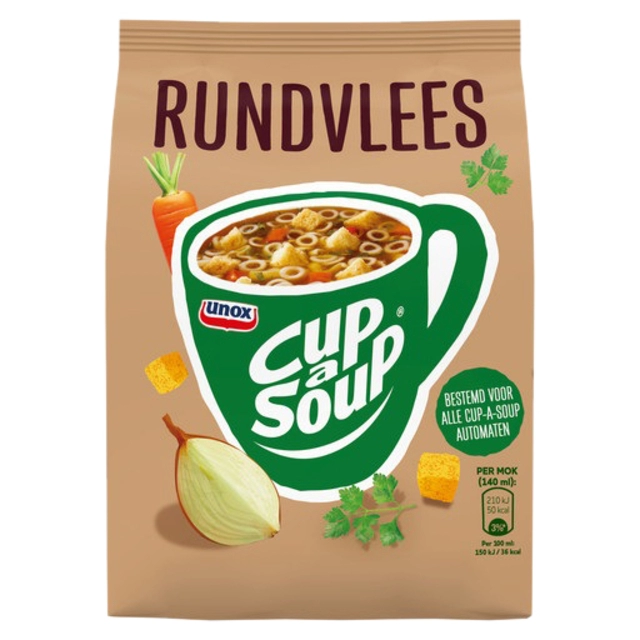 Een Cup-a-Soup Unox machinezak rundvlees 140ml koop je bij Hoekmankantoorartikelen.nl