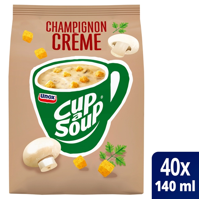 Een Cup-a-Soup Unox machinezak champignon crème 140ml koop je bij VHK Kantoorartikelen