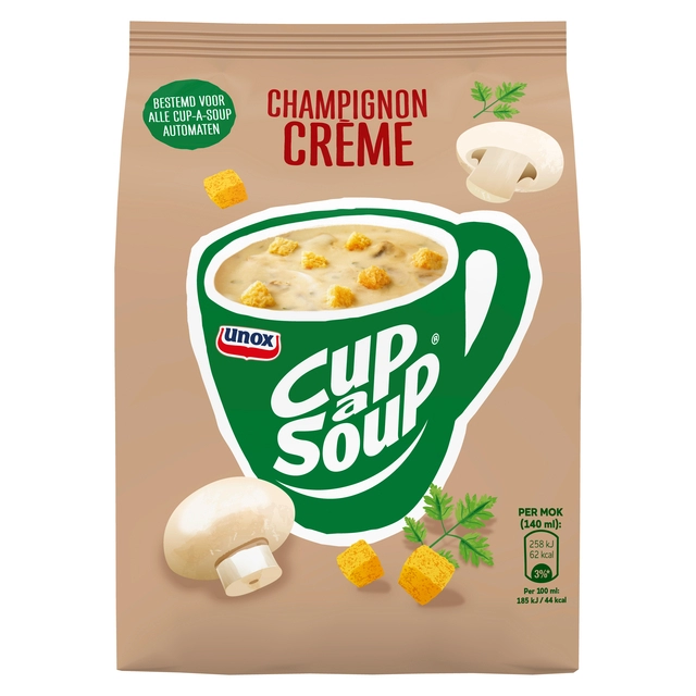 Een Cup-a-Soup Unox machinezak champignon crème 140ml koop je bij VHK Kantoorartikelen