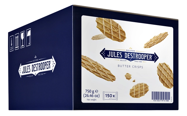 Een Koekjes Jules Destrooper natuurboterwafels doos 150st. koop je bij VHK Kantoorartikelen