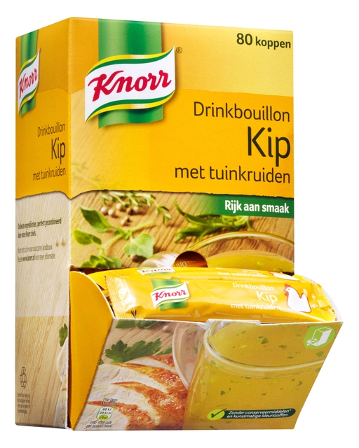 Een Drinkbouillon Knorr kip tuinkruiden 80 stuks koop je bij Hoekmankantoorartikelen.nl