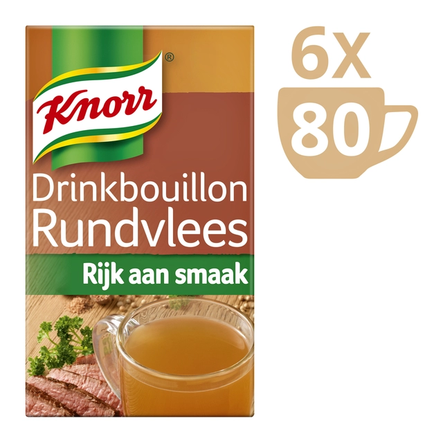 Een Drinkbouillon Knorr rundvlees 80 stuks koop je bij Hoekmankantoorartikelen.nl