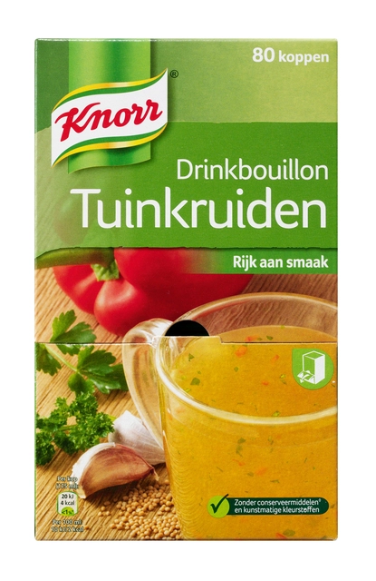 Een Drinkbouillon Knorr tuinkruiden 80 stuks koop je bij Hoekmankantoorartikelen.nl