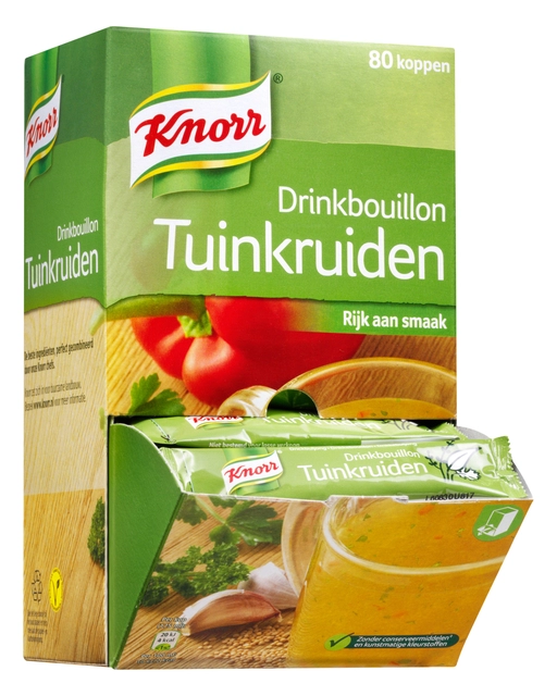 Een Drinkbouillon Knorr tuinkruiden 80 stuks koop je bij Hoekmankantoorartikelen.nl