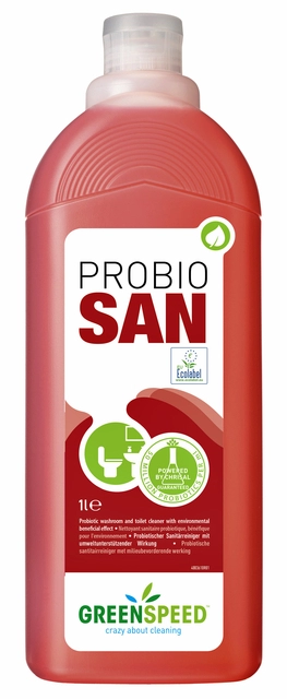 Een Sanitairreiniger Greenspeed Probio San 1 liter koop je bij VHK Kantoorartikelen