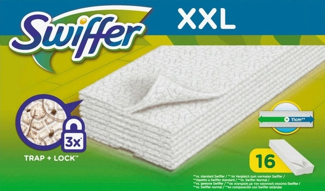 Een Swiffer navulling XXL met 16 droge doekjes 16 stuks koop je bij Hoekmankantoorartikelen.nl