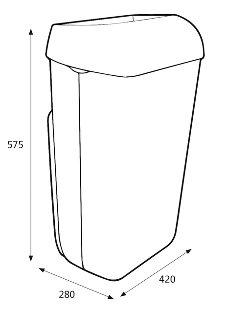 Een Afvalbak Katrin 91912 50liter wit koop je bij VHK Kantoorartikelen