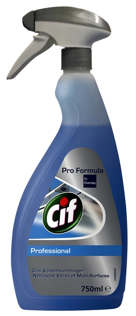 Een Glas- en interieurreiniger Cif professional spray 750ml koop je bij VHK Kantoorartikelen