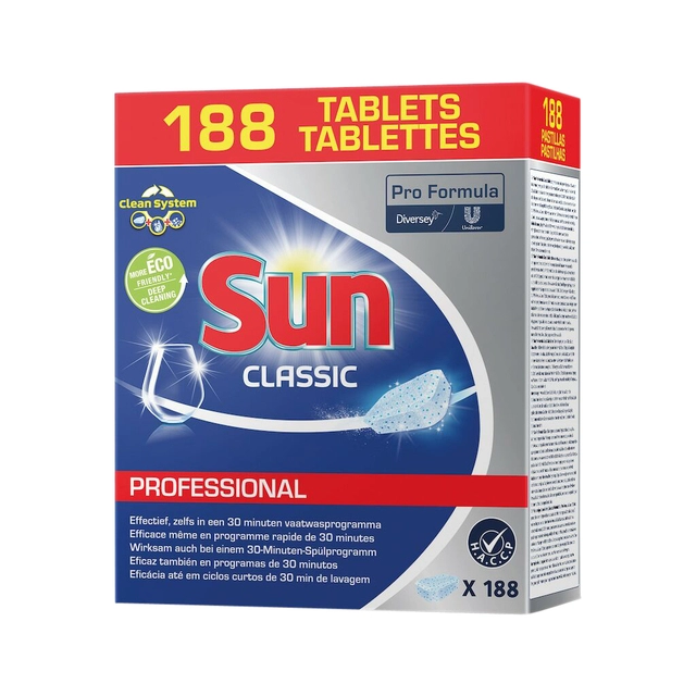 Een Vaatwastabletten Sun Professional Classic 188 stuks koop je bij VHK Kantoorartikelen