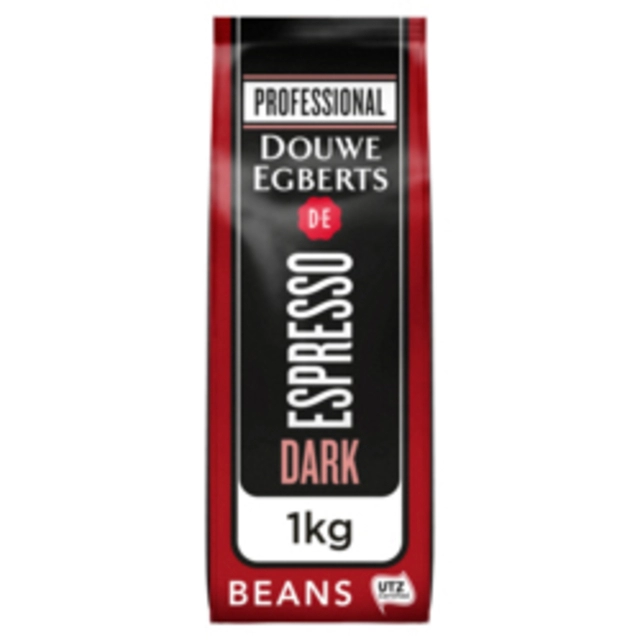 Een Koffie Douwe Egberts espresso bonen dark roast 1kg koop je bij VHK Kantoorartikelen