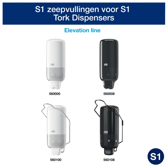 Een Handzeep Tork S1 vloeibaar mild en ongeparfumeerd 1000ml 420701 koop je bij VHK Kantoorartikelen