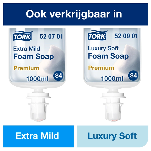 Een Handzeep Tork S4 foam mild geparfumeerd 1000ml 520501 koop je bij VHK Kantoorartikelen