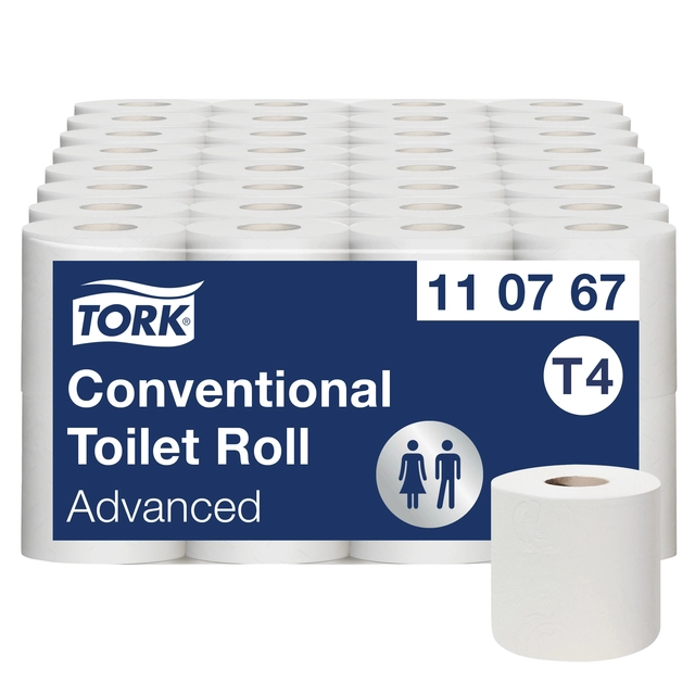 Een Toiletpapier Tork T4 advanced 2-laags 250vel wit 110767 koop je bij VHK Kantoorartikelen