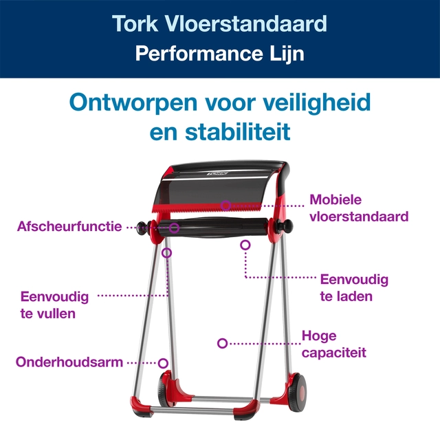 Een Dispenser Tork Vloerstandaard W1 Performance mobiel 652000 koop je bij VHK Kantoorartikelen