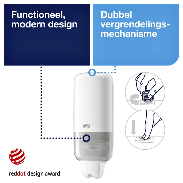 Een Zeepdispenser Tork S11 Elevation vloeibare en sprayzeep hygienisch wit 560000 koop je bij VHK Kantoorartikelen