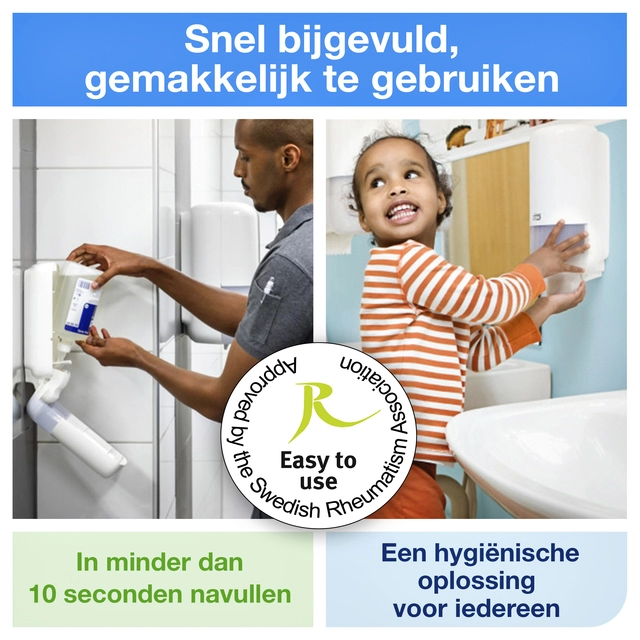 Een Zeepdispenser Tork S11 Elevation vloeibare en sprayzeep hygienisch wit 560000 koop je bij VHK Kantoorartikelen