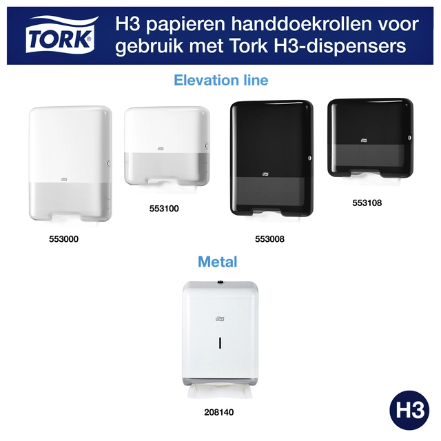 Een Handdoek Tork H3 Advanced Z-gevouwen 2-laags wit 290163 koop je bij VHK Kantoorartikelen