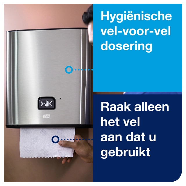 Een Handdoekdispenser Tork Matic met sensor H1 roestvrij staal 460001 koop je bij VHK Kantoorartikelen