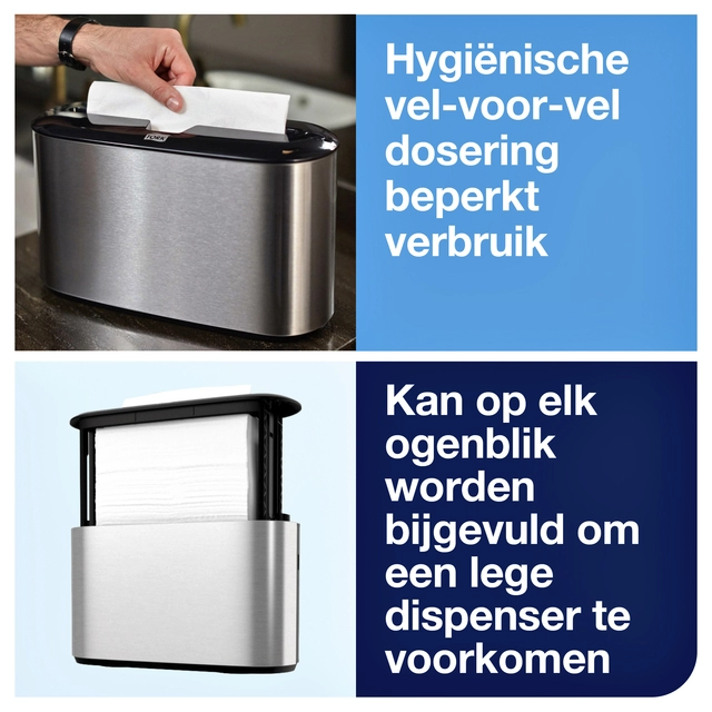 Een Handdoekdispenser Tork Express Image lijn Countertop Multifold H2 rvs 460005 koop je bij VHK Kantoorartikelen