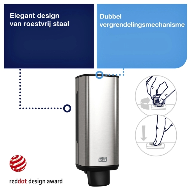 Een Dispenser Tork Image lijn S4 zeep en handdesinfectiemiddel rvs 460010 koop je bij VHK Kantoorartikelen