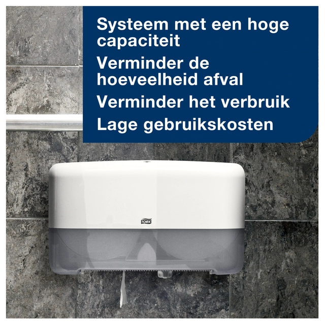 Een Toiletpapier Tork Mini Jumbo T2 advanced 2-laags 12 rollen wit 120280 koop je bij VHK Kantoorartikelen