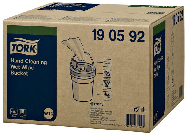 Een Reinigingsdoekjes Tork Hand Cleaning W14 parfumvrij 58 vel wit 190592 koop je bij Hoekmankantoorartikelen.nl