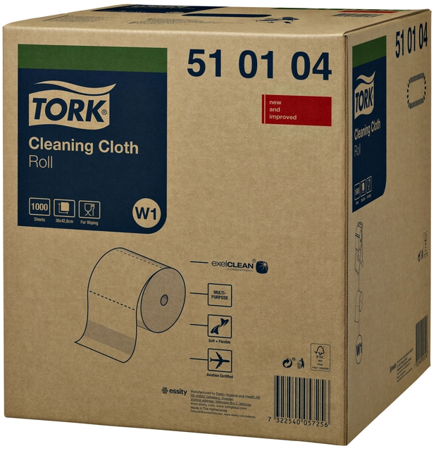 Een Reiningingsdoek Tork W1 herbruikbaar nonwoven 1000 vel wit 510104 koop je bij VHK Kantoorartikelen